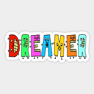 Big Cool Dreamer Cute Fun Dancing Letters Sticker